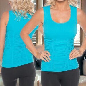 NWT LAST TANGO ( S/M ) Ruched Seamless 3 Panel Snug Slim Fit Top